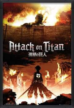Framed Poster Attack on Titan (Shingeki no kyojin) - Key Art