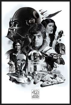 Framed Poster Star Wars - Montage (40th Anniversary )
